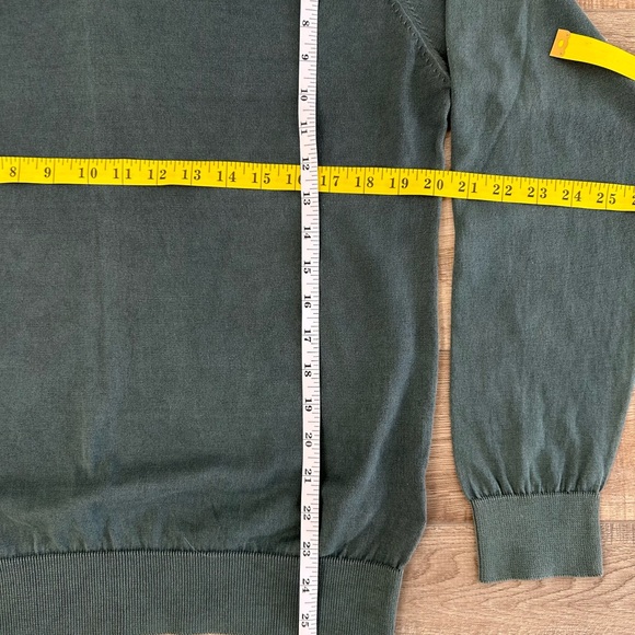 Scalpers Men's Cotton Olive V-Neck Sweater - Picture 5 of 5